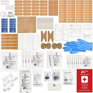Premium Bijvulset EHBO-doos – 180-delige Eerste Hulp Kit | Inclusief Pleisters, Koude Kompressen & Reddingsdeken