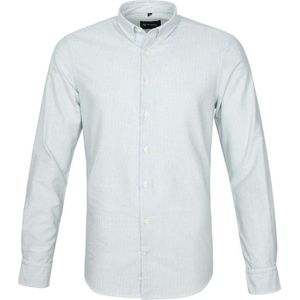 Suitable - Overhemd Max Strepen Donkergroen - XL - Heren - Modern-fit