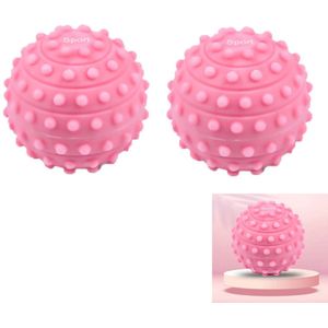 2-stuks Siliconen massagebal - Gestructureerde voet- en lichaamsmassagebal - Zelfmassage, mobiliteit en herstel - Diameter 4,7 cm - Bolvormig - Gestructureerd oppervlak - Geschikt voor pijnverlichting en spierontspanning - Roze