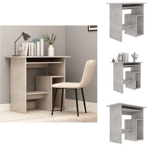 vidaXL Bureau - Bureaus - Tafel - Tafels - Bureau 80x45x74 cm bewerkt hout betongrijs