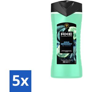 AXE - Douchegel - Aqua Bergamot - Verfrissend - Citrus & Waternoten - 300 ml - Bulkverpakking - 5 stuks