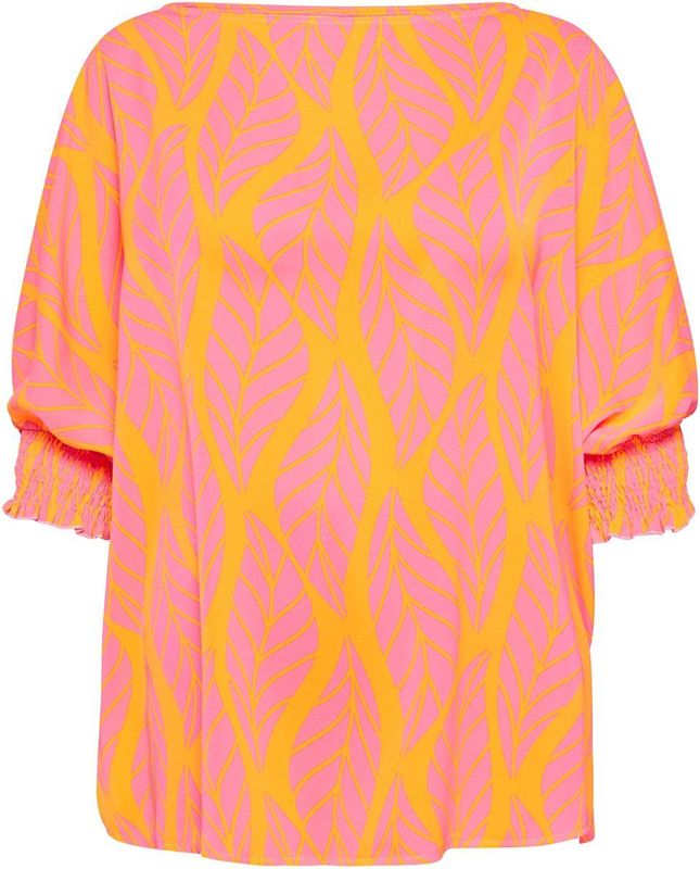 usha - Blouse - Bladprint - Losse Pasvorm - Driekwartmouwen