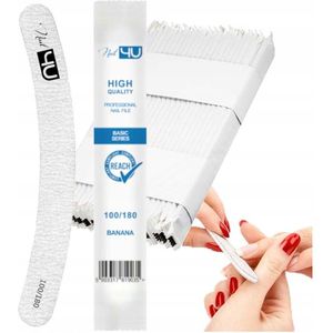 Nail4U Nagelvijl Banaan 100/180 Basic III - Set van 10