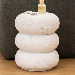 Totem Bijzettafel Ø 35 cm Maël Wit Terrazzo