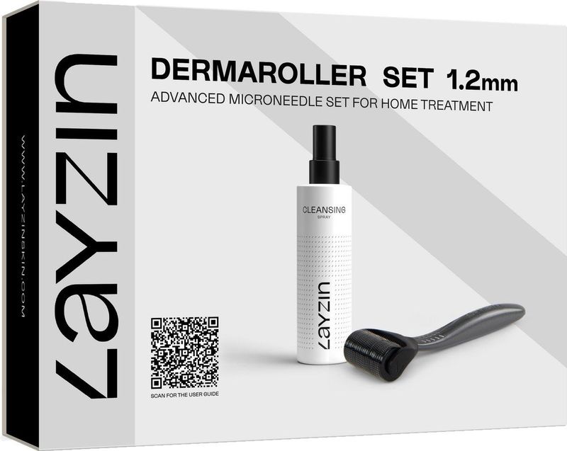 1.2 mm Dermaroller Set inclusief Cleansing Spray