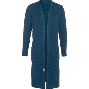 Knit Factory - Jaida - Dames Vest - Donkerblauw - Lang Gebreid