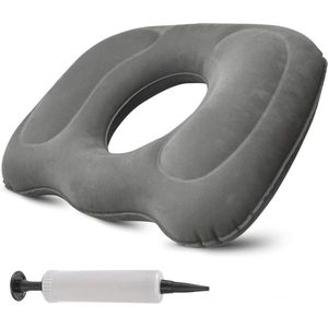 Opblaasbaar zitkussen voor aambeien - Orthopedisch kussen met opblaasapparaat - Stuitbeen kussen voor ischias en prostaat - Bedwonden stoelkussen postpartner .