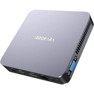 Aero 2 Pro Mini PC Desktop Computer Windows 10 Pro Support Windows 11 with Intel N5105 processor (up to 2.9Hz) 8GB LPDDR4 / 256GB SSD HDMI 2.0 4K 60Hz + VGA Dual Display, Dual WiFi, 3 * USB 3.0