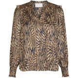 Neo Noir - Davina Patroon Blouse - Bruin - Dames