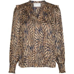 Neo Noir - Davina Patroon Blouse - Bruin - Dames