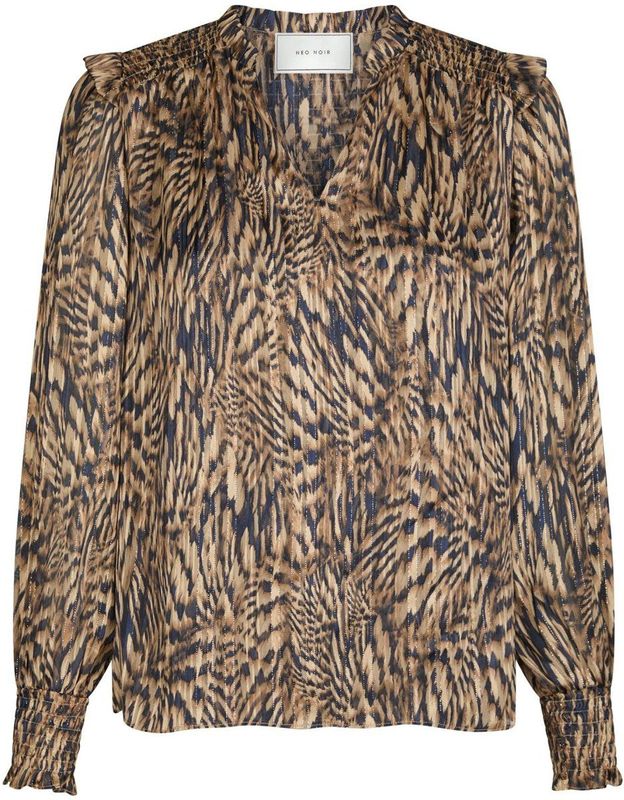 Neo Noir - Davina Patroon Blouse - Bruin - Dames