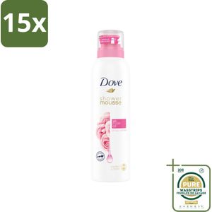 15 x Dove Shower Foam - Rose Oil - 200 ml - Grootverpakking - Douche Mousse - Scheerschuim - Hydraterend - Huidverzorging - Roze Olie
