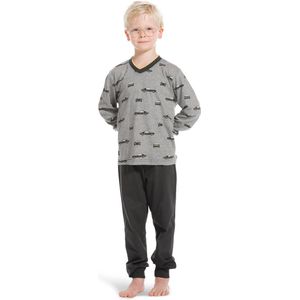 Katoenen jongens pyjama auto-s - Grijs - Maat - 104