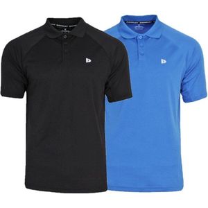 Donnay - Polo Björn - Sportpolo - Zwart/Blauw - 2-Pack