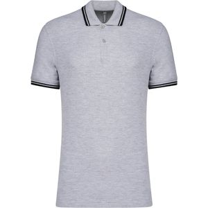 Kariban Gestreepte herenpolo korte mouwen K272 - Oxford Grey / Black - XL