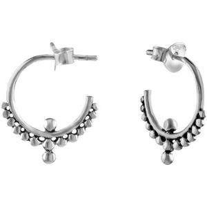 Zilveren oorbellen | Hangers | Zilveren oorstekers, driekwart hoop