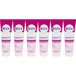 Veet Ontharingscrème Normale Huid - 6 x 100ml - Ontharingscreme intieme delen - Hair Removal Cream - Ontharingscrèmes