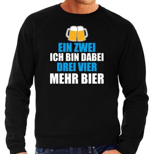 Apres ski trui Ein Zwei Drei Bier zwart  heren - Wintersport sweater - Foute apres ski outfit/ kleding/ verkleedkleding S