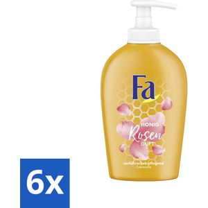 Fa - Handzeep - Honing & Rozen - Verzachtend & Verzorgend - 250 ml - Voordeelverpakking - 6 stuks