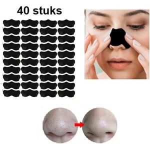 Neusstrips (40 stuks) - Houtskool - Mee-eters Verwijderen -Diep Reinigend - Blackhead Removal - Verstopte Poriën - Peeling Nosestrips - Zwart