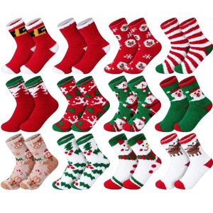 Kerstsokken - 12 Paar - Kerst Huissokken - Kerstsokken in Kerstbal - Antislip Sokken - Fluffy - Dames Huissokken - Kerst - Slofsokken - Huissokken Dames - Christmas Socks - Verwarmde Sokken - Antislip Sokken - Kleurrijke Sokken - Vrolijk Sokken