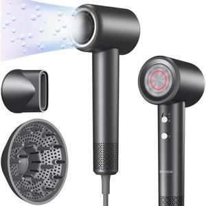 Stille Föhn met Brushless Technologie - 1600W, 200M Negatieve Ionen, Diffuser & 4 Modus
