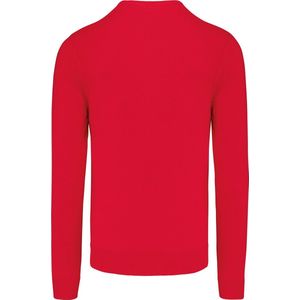 Pullover/Cardigan Heren XL Kariban V-hals Lange mouw Red 50% Katoen, 50% Acryl