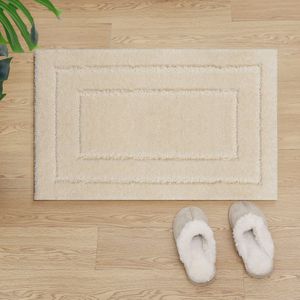 Badmat Toiletmat Creme Antislip Wasbaar Waterabsorberend- 60x120CM