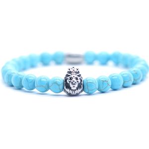 Heren armband leeuw turquoise