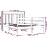 vidaXL - Bedframe - massief - hout - grijs - 135x190 - cm