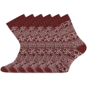Noorse sokken | Dames sokken | Merk: Basset | Kleur: Rood | Maat: 35 t/m 42 | 6 Paar