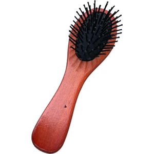 green-goose® Kleine Houten Borstel - Haarborstel met Kunststof Pinnen - 17 x 5 cm | Soepel en Duurzaam