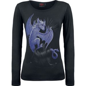 Spiral Pocket Dragon Dames Shirt met lange mouwen - zwart - M