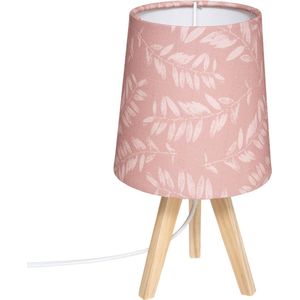 tafellamp roze met bladeren voor kinder of baby kamer