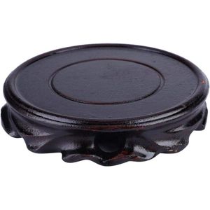 Ronde houten displayvoet voor vaaslamp theepot woondecoratie - 10cm