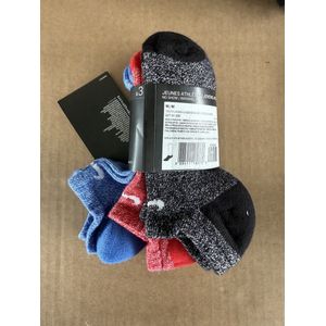 Nike Young Athletes Performance Cusioned Enkelsokken - 3 Paar - Blauw/Rood/Zwart - Maat 38-42