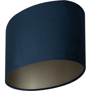 Uniqq Ovale Lampenkap velour koningsblauw 35 x 23 cm – 18 cm hoog