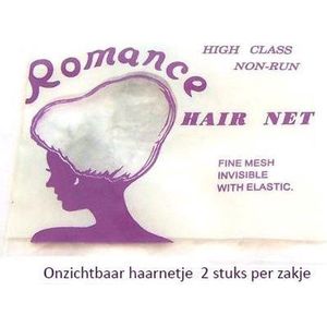 Romance Haarnetje ""onzichtbaar"" Grijs - Voordeelset van 8 stuks = 4 zakjes a 2 stuks!!