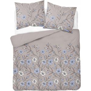 Flanellen dekbedovertrek 160x200 bloemenbeige dik 160 g/m²