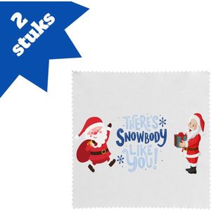 Akyol - kerst there's snowbody like you brillendoekjes - Kerstmis - kerst beker - winter - kerst - christmas - kerst cadeau - 17,8 bij 17,8 cm - 2 stuks