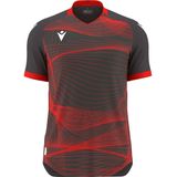 Macron Wyvern Eco Shirt Korte Mouw Kinderen - Antraciet / Fluorood | Maat: 7-8 Y