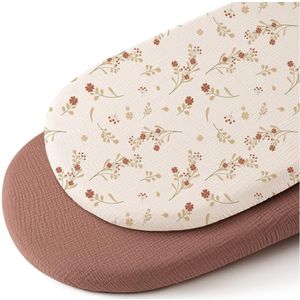 Getailleerd laken - 2 stuks - M - 71*135CM - Gekreukt kinderlaken - Volledige hoes voor kinderbedje - Ademend kinderlaken - Wieglaken - Zacht en ademend - Geschikt voor wiegjes, ledikantjes en ovale manden - Matrashoes