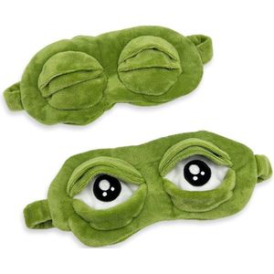 Jumada's - Slaapmasker - Kikker - Ogen open en dicht - 3D - Grappig design - Groen