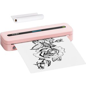 ONEIRO PRO O40F Draagbare Bluetooth printer Roze - A4 - Thermal printer - all in one - draagbaar - compact - kantoor - school - printen - draadloos - bluetooth