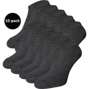WeirdoSox enkelsokken Dames - 10-pack - Sneakersokken - Antraciet - Maat 39-42