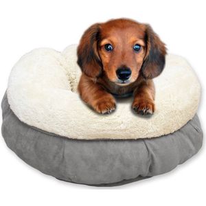 All For Paws Donut Bed – Kattenmand – Biedt warmte en comfort voor katten of kleine honden – Ø 45cm – Grijs – Wasbaar met de hand