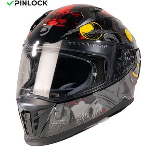 Motor Integraal Integraalhelm EROS NEGAN Zwart/Grijs XS van MOTOBLOUZ