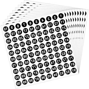 1-100 cijferstickers - 10 vellen ronde nummerlabels 1 tot 100 opeenvolgende nummerstickers zelfklevende 1 cm kleine genummerde stickers voor kantoor thuis keuken klaslokaal
