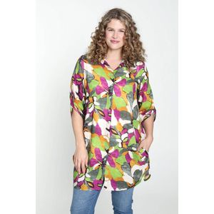 Paprika Lange hemd in viscose met camouflageprint