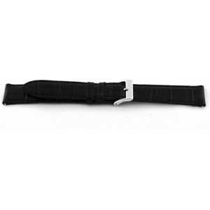 Horlogeband Universeel F015-XL Leder Zwart 18mm